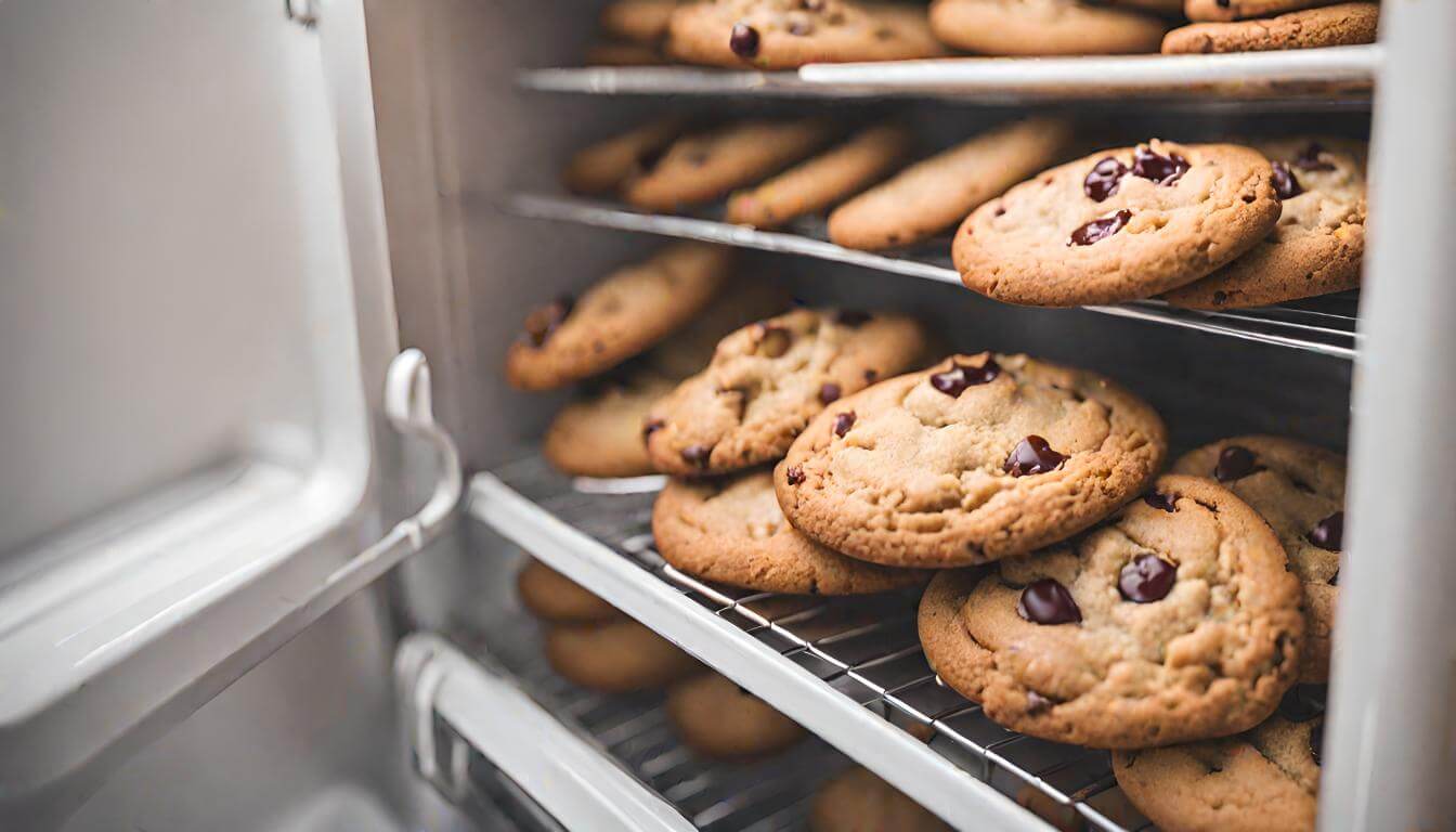 Illustration of Fresh Cookies Stored in a Refrigerator