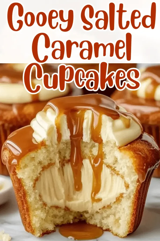 Gooey Salted Caramel Cupcakes