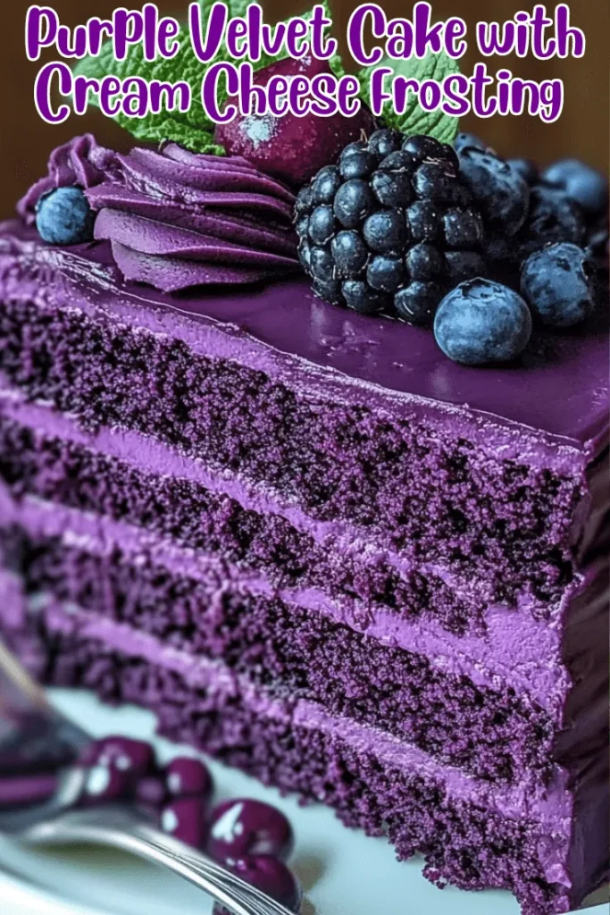 Purple Velvet Cake with Cream Cheese Frosting 