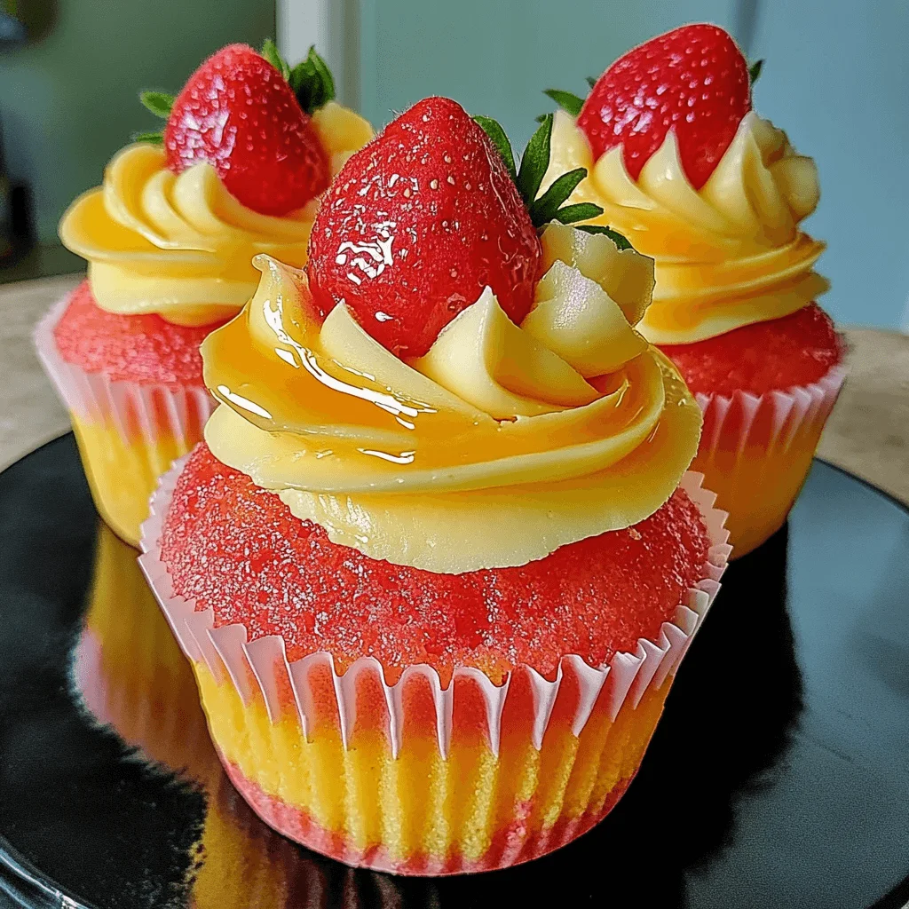 Strawberry Mango Margarita Cupcakes