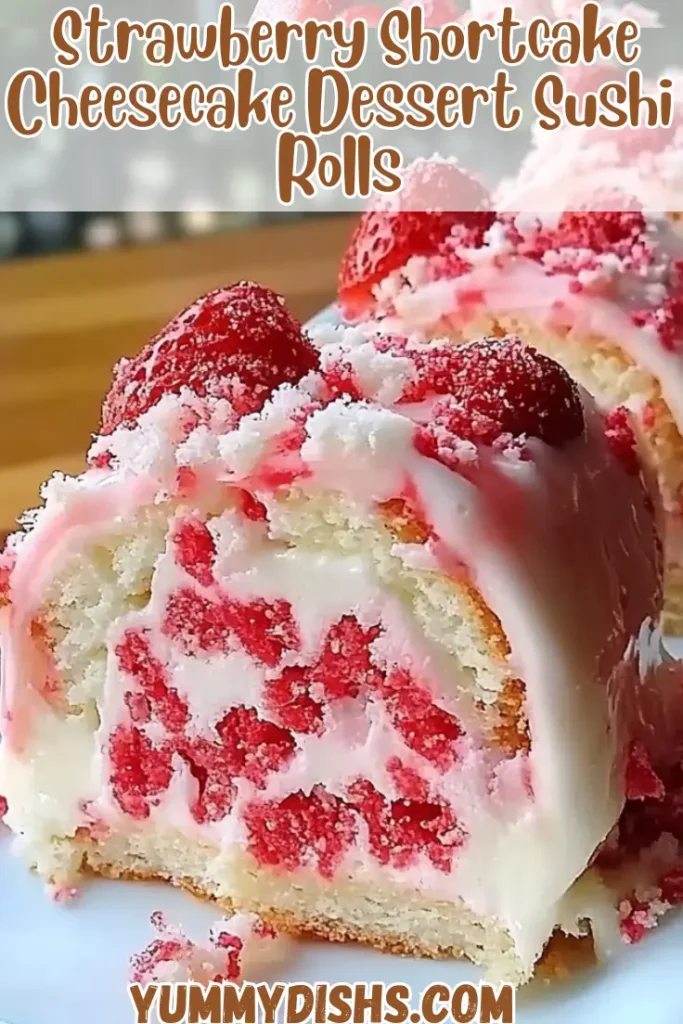 Strawberry Shortcake Cheesecake Dessert Sushi Rolls