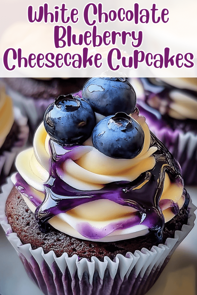 White Chocolate Blueberry Cheesecake Cupcakes