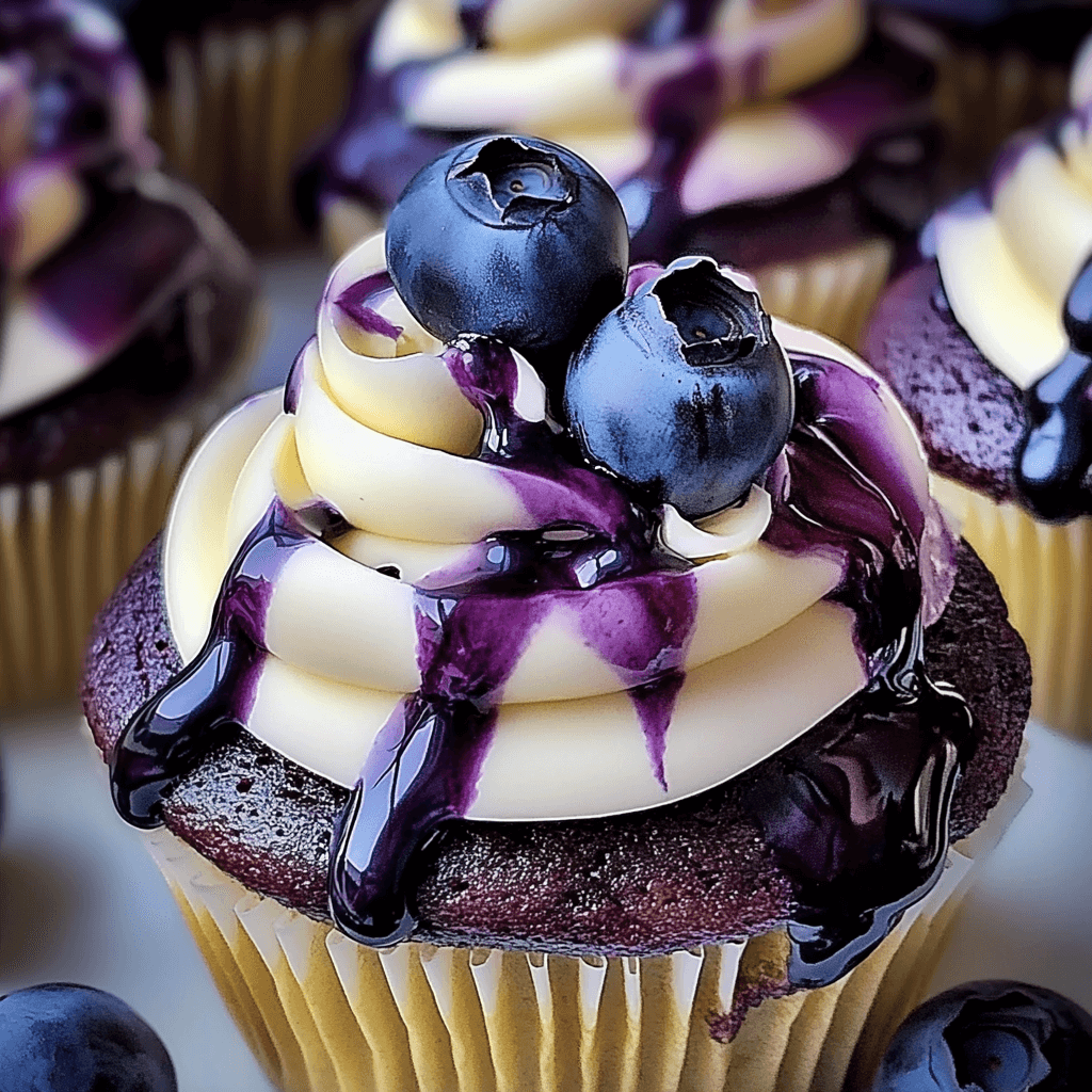 White Chocolate Blueberry Cheesecake Cupcakes