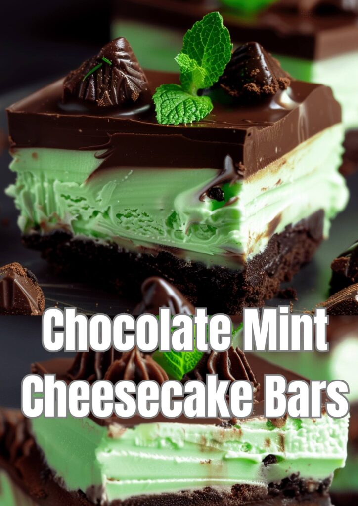 Chocolate Mint Cheesecake Bars