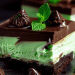 Chocolate Mint Cheesecake Bars