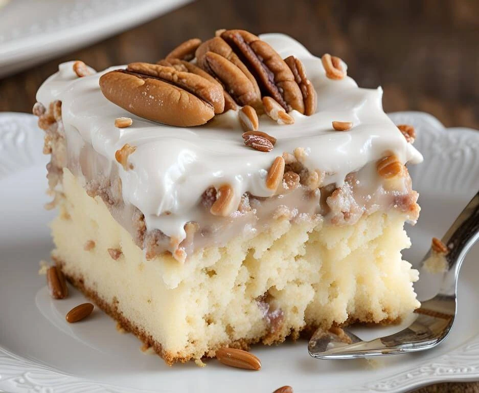 Butter Pecan Praline Poke Cake