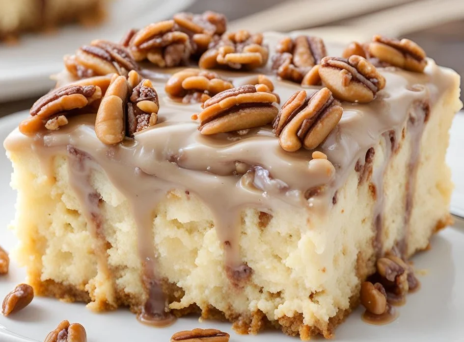 Butter Pecan Praline Poke Cake