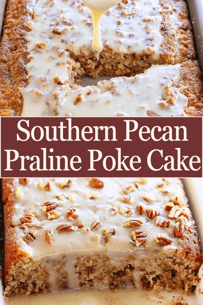 Southern Pecan Praline Poke Cake-pin