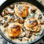 Chicken Thighs Creamy Mushroom Garlic Sauce