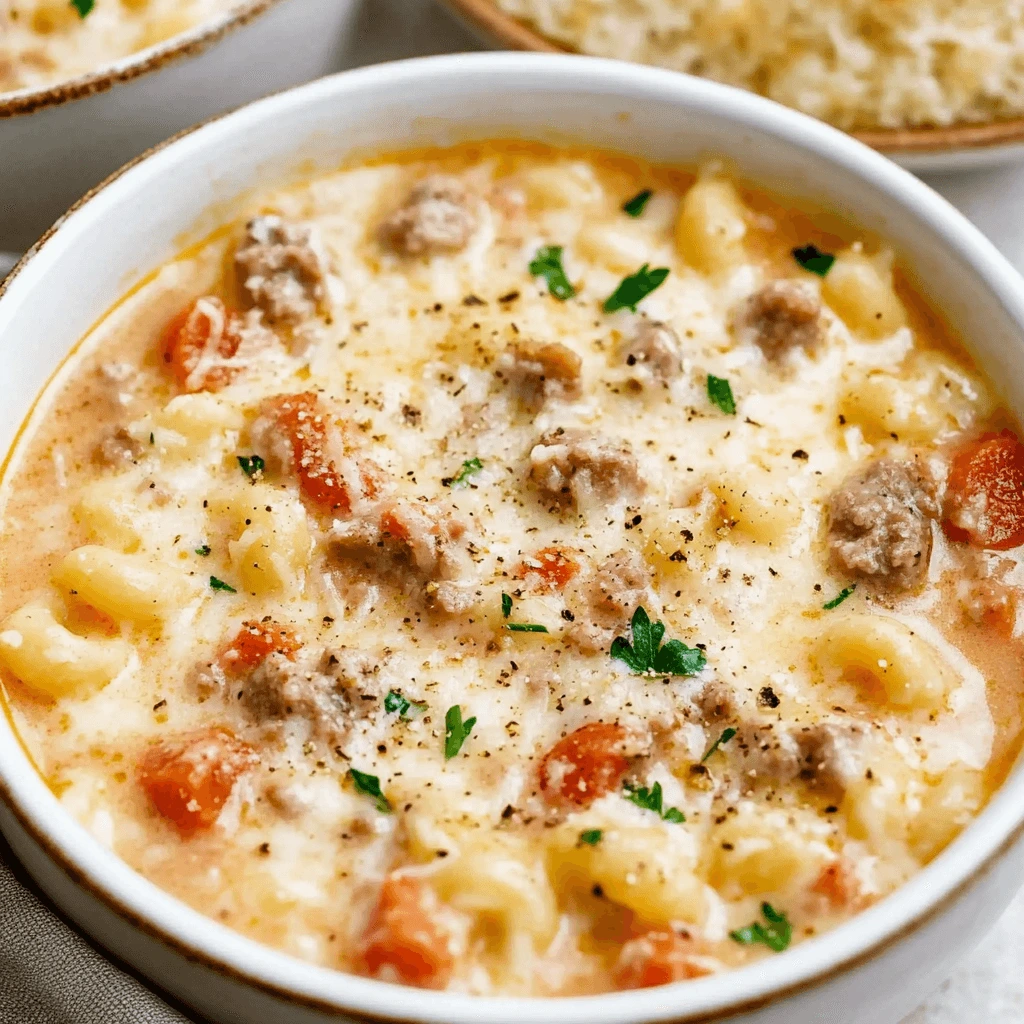 Creamy Parmesan Italian Sausage Soup