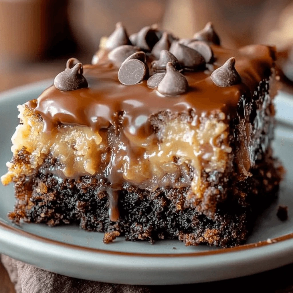 German Chocolate Poke Cake