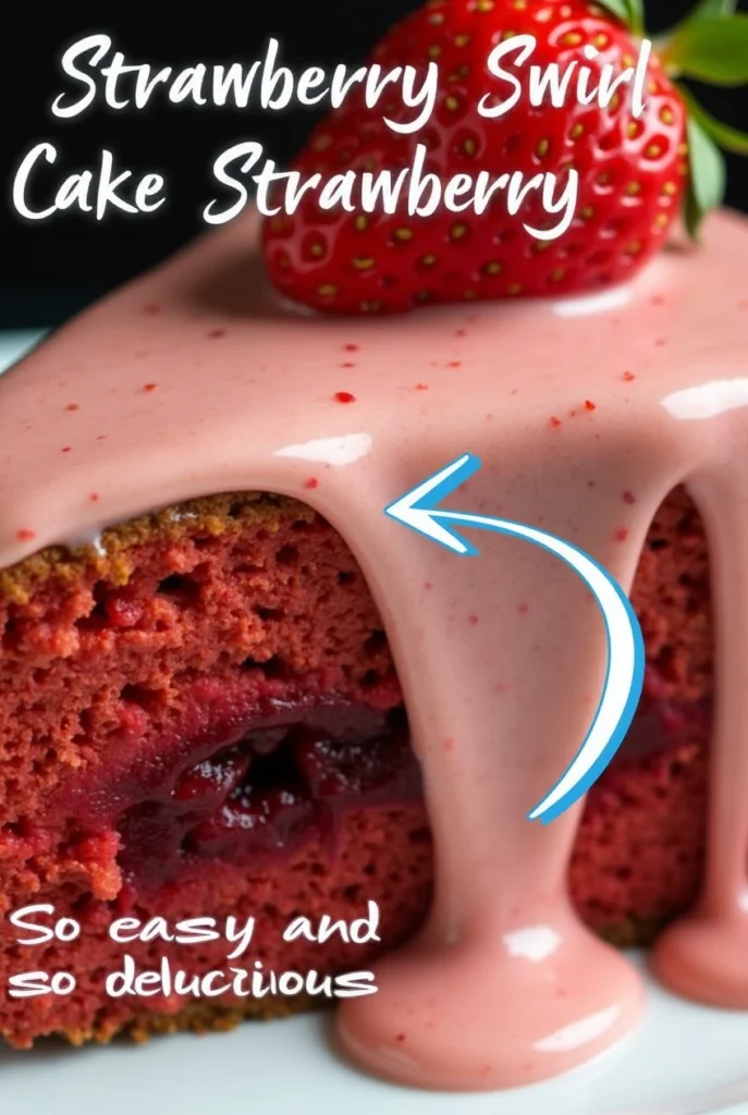 Strawberry Swirl_Cake Strawberry Glaze