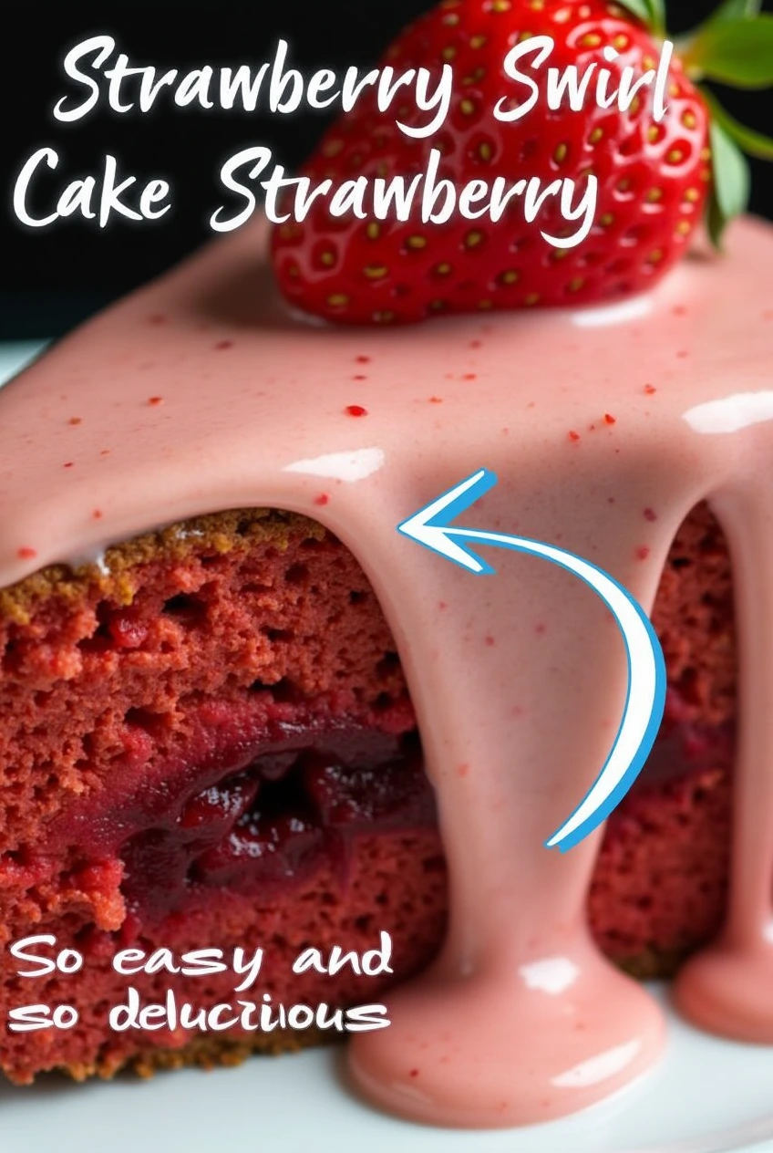 Strawberry Swirl_Cake Strawberry Glaze