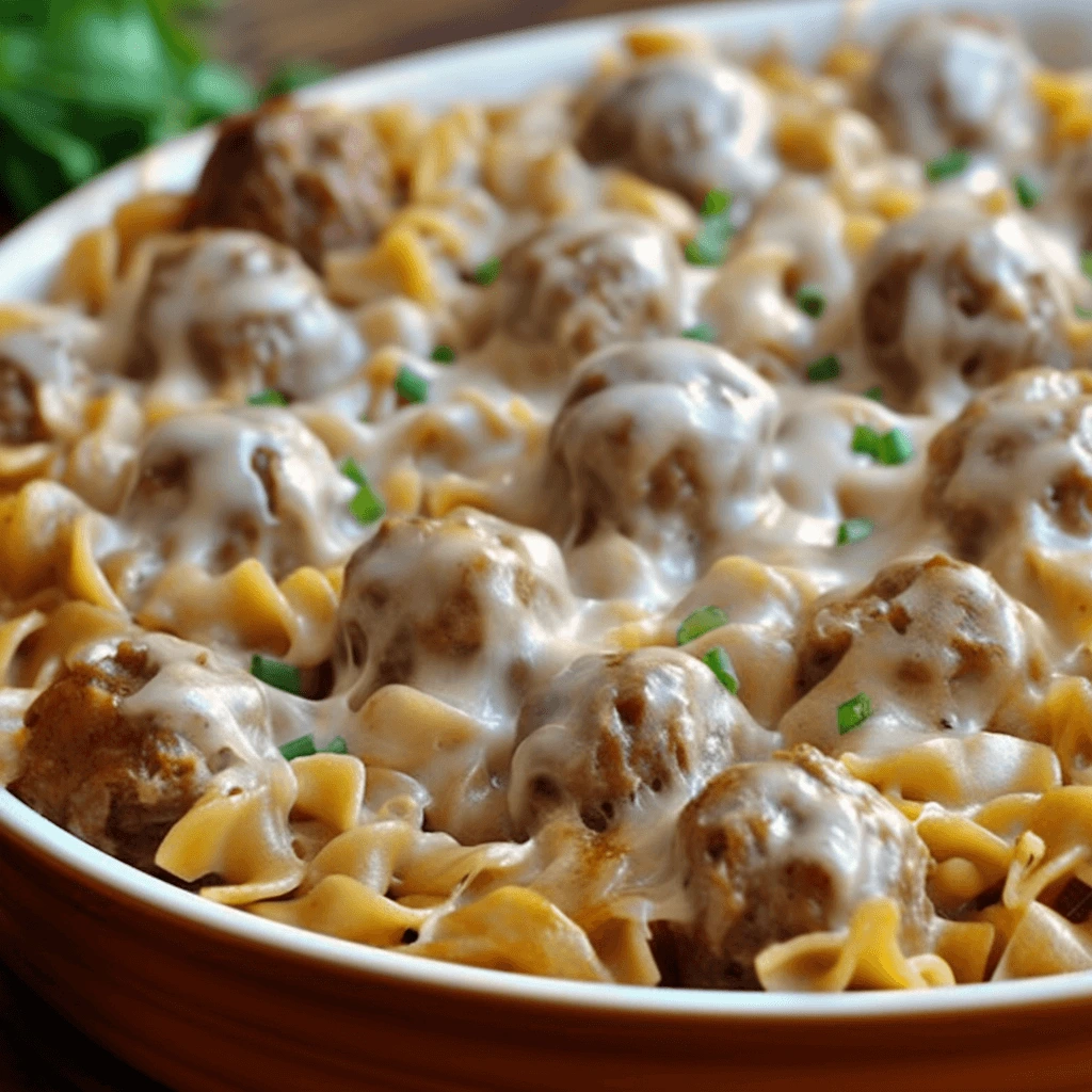 Swedish Meatball Noodle Bake