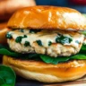 White Cheddar Spinach Chicken Burgers