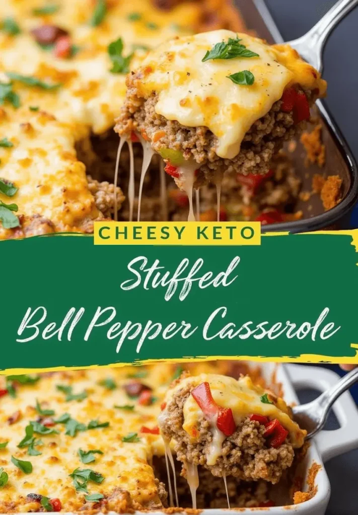 cheesy keto stuffed_bell pepper casserole