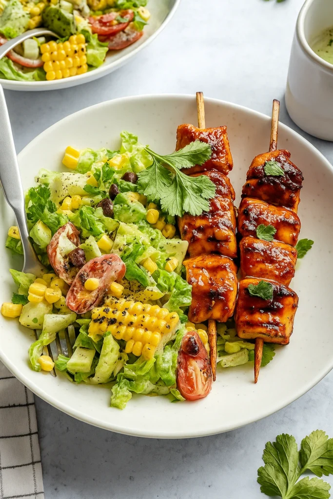 BBQ Chicken Skewer Salad
