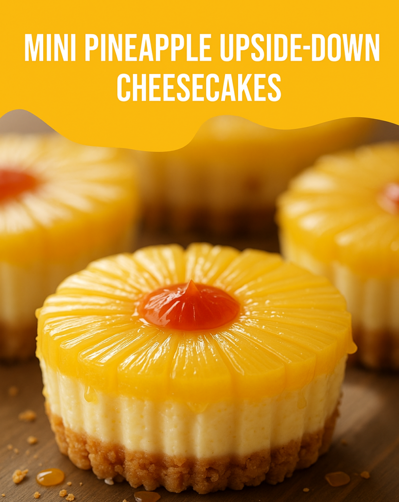 Mini Pineapple Upside-Down Cheesecakes
