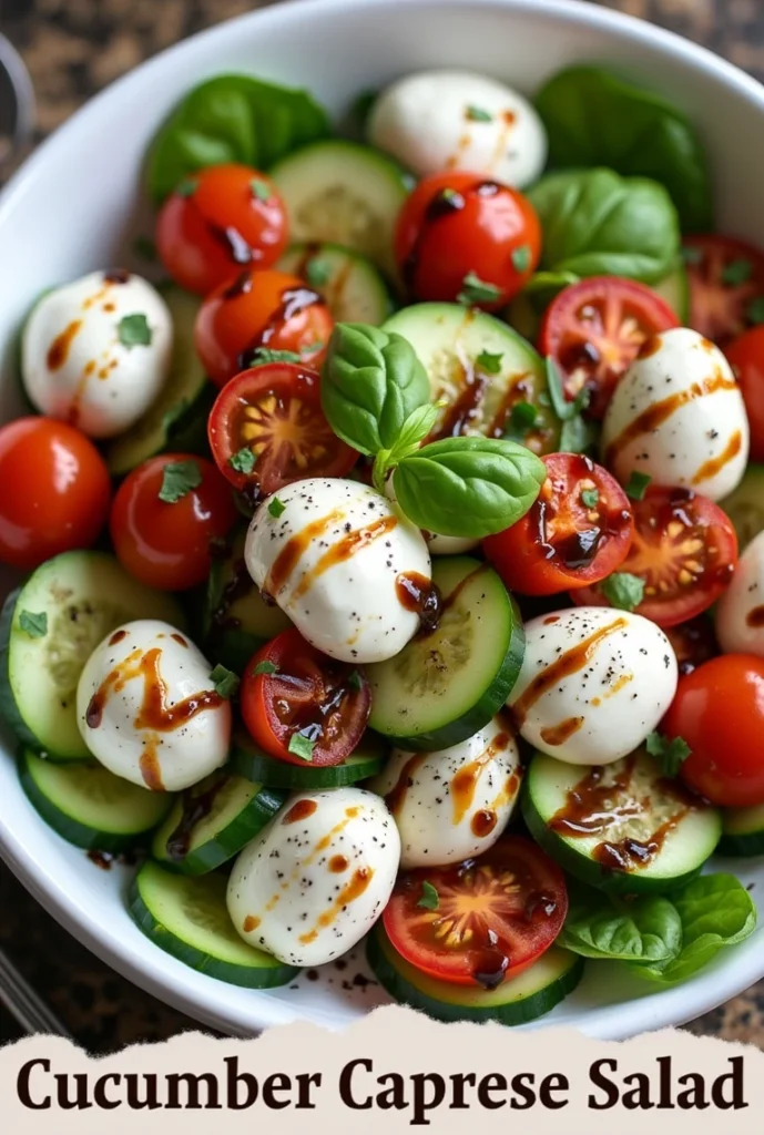 Summer Cucumber Caprese Salad