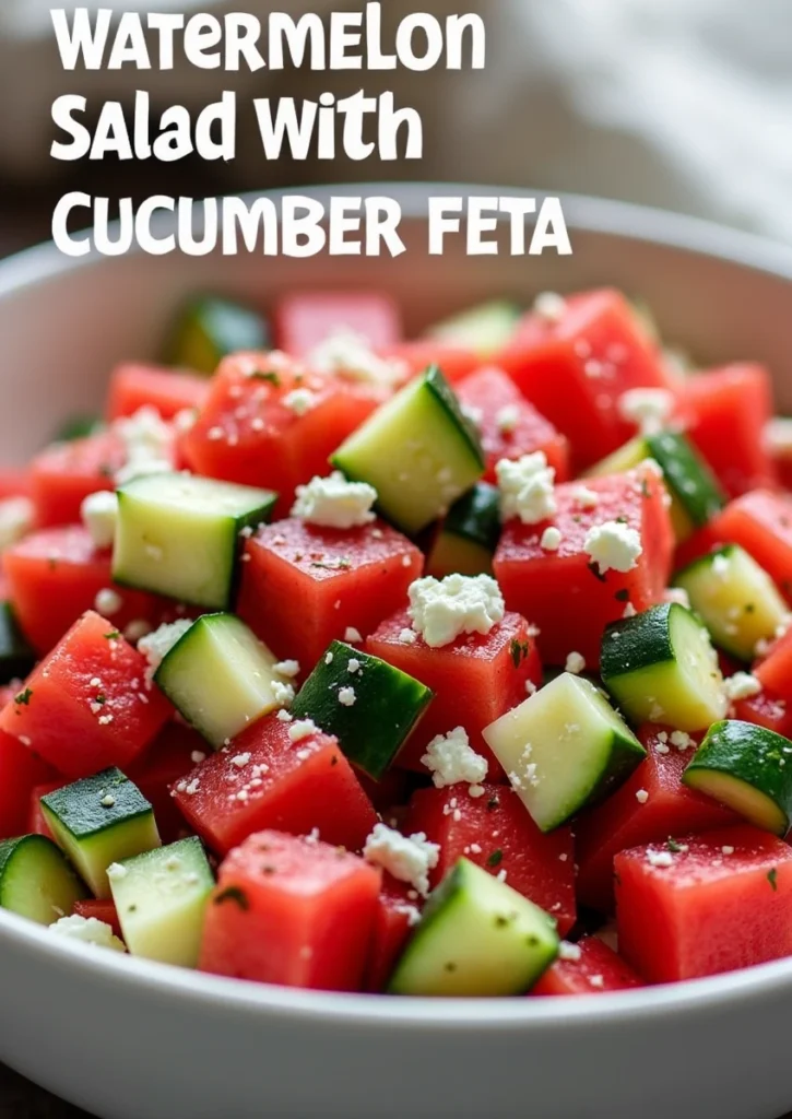 Watermelon Salad with Cucumber and Feta
