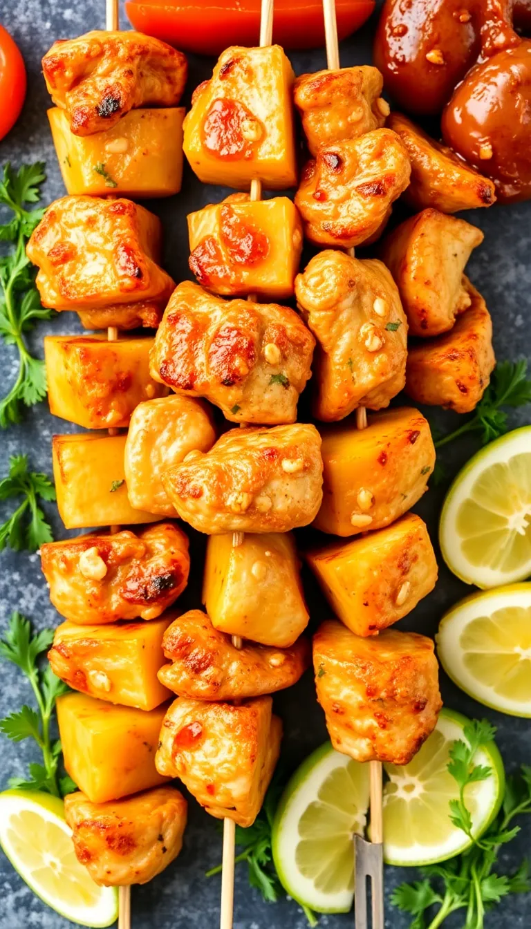 BBQ Pineapple Chicken Kabobs 