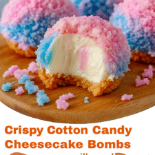 Crispy Cotton Candy Cheesecake Bombs Recipe