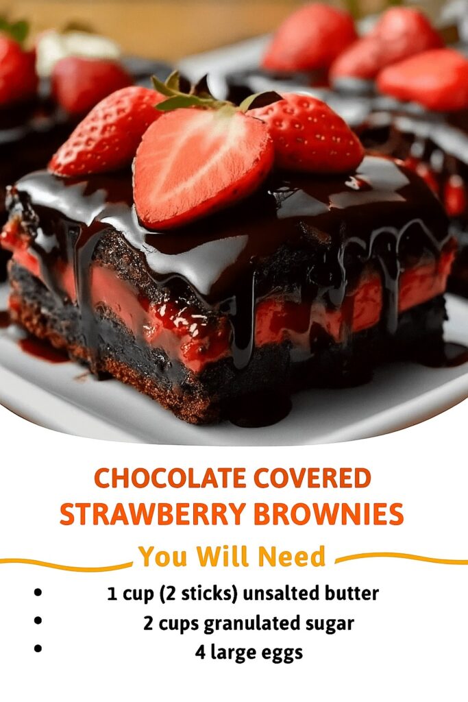 Chocolate Covered Strawberry Brownies