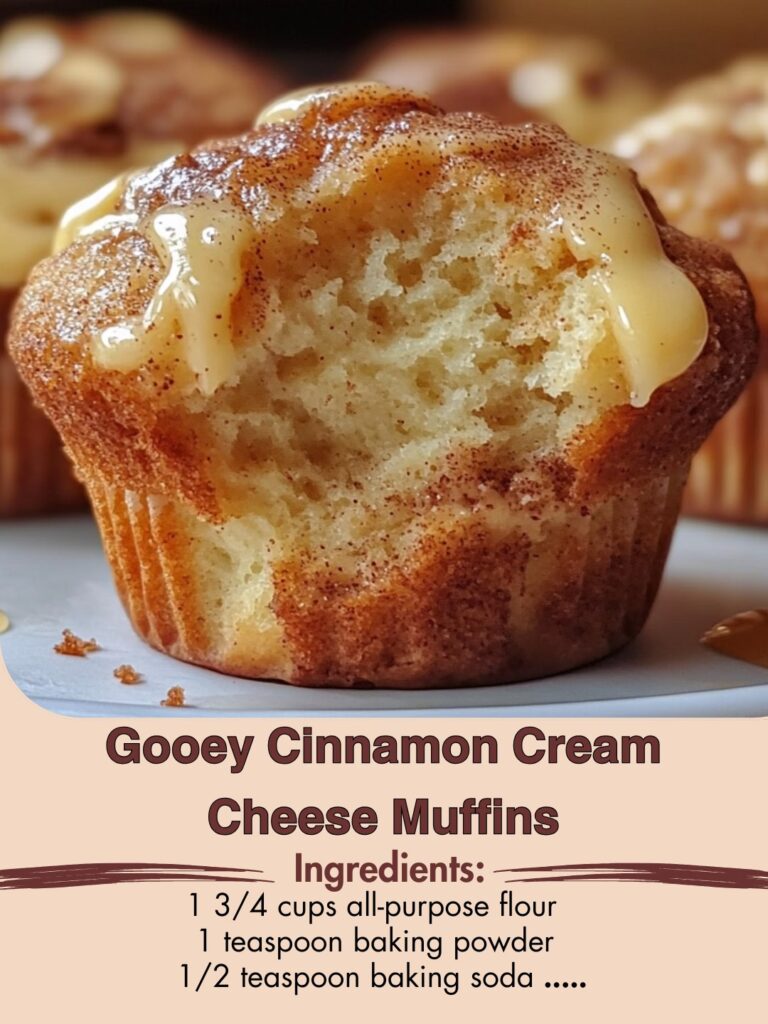 Gooey Cinnamon Cream Cheese Muffins