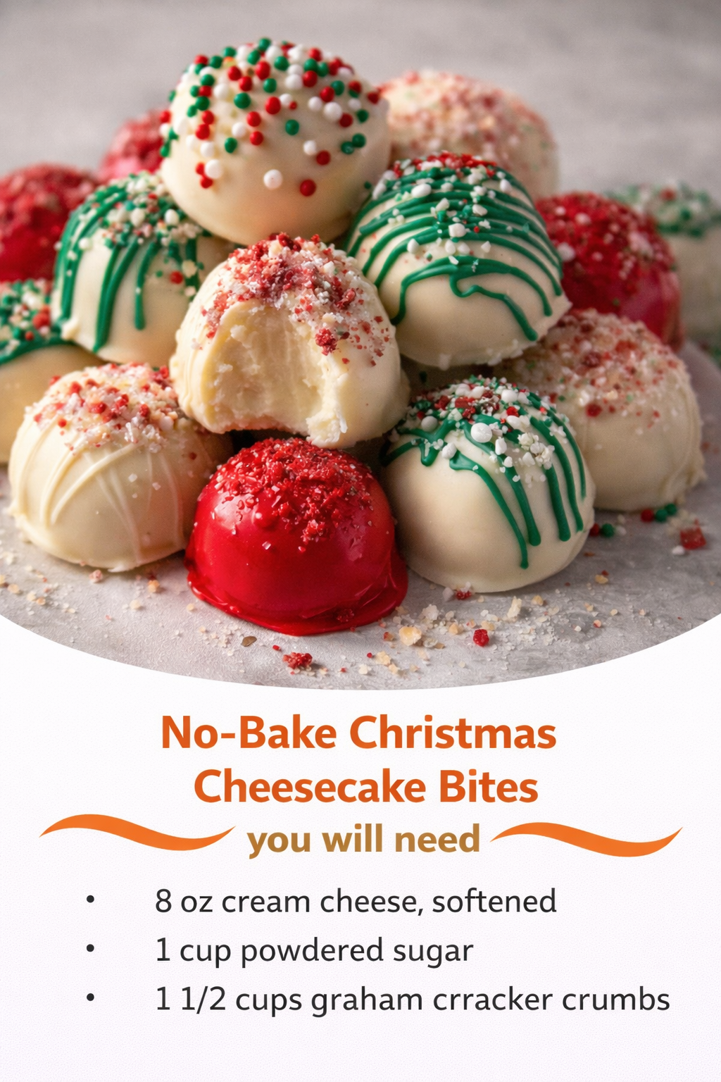 No-Bake Christmas Cheesecake Bites