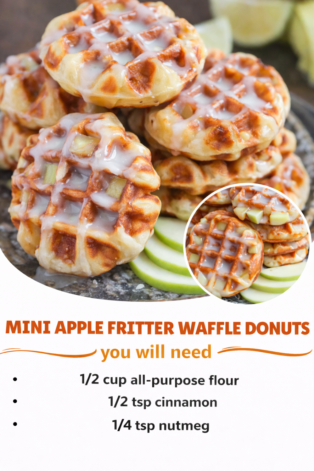 Mini Apple Fritter Waffle Donuts