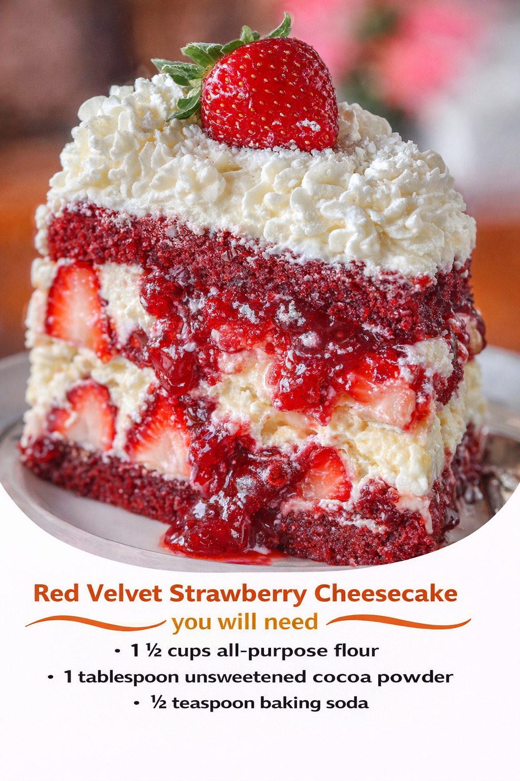 Red Velvet Strawberry Cheesecake