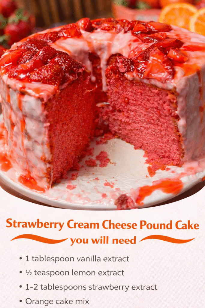 Strawberry Cream Cheese Pound Cake